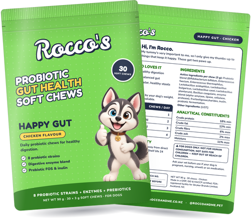 Happy Gut value pack, front and back of pack